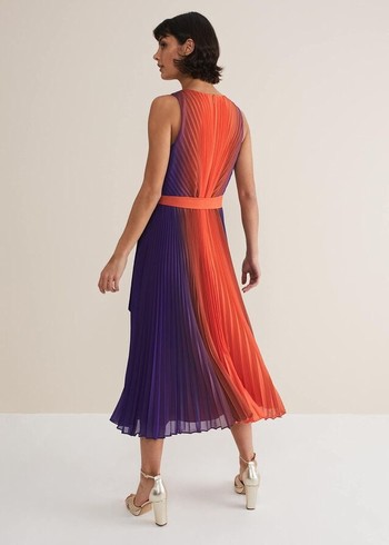 Phase Eight Simara Ombre Pleated Dress Multicolor Canada | HWLFTK-534